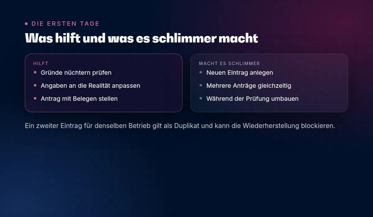 Was du bei einer Sperrung tust und was nicht