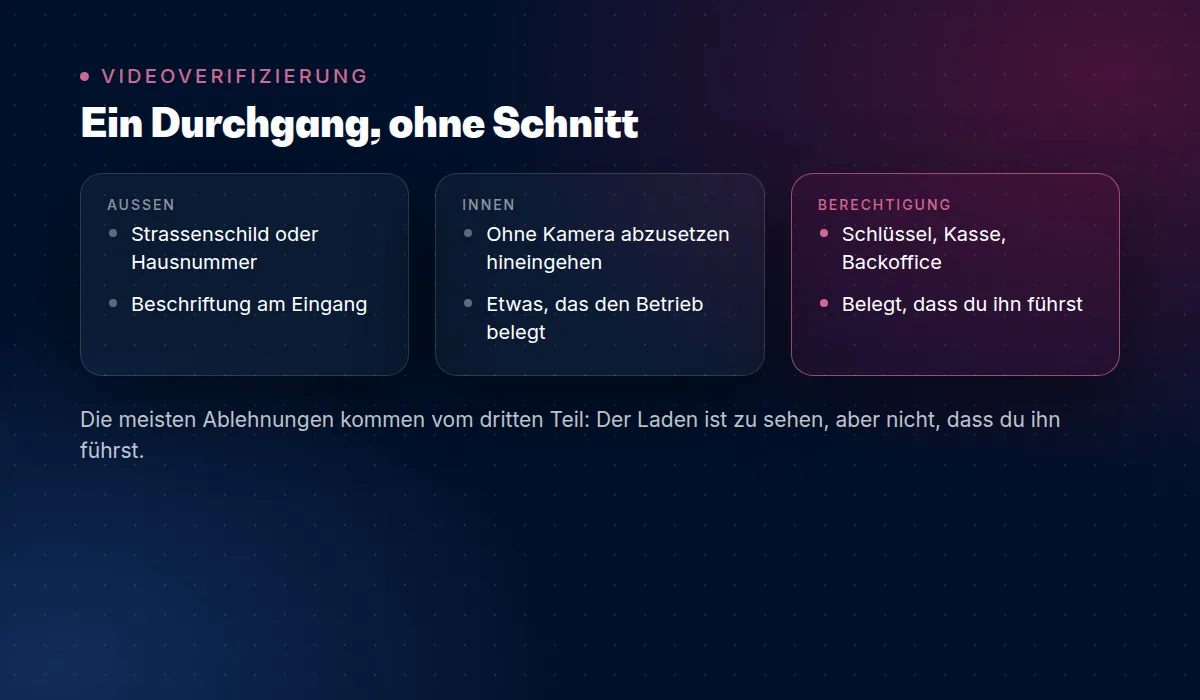 Was ein Verifizierungsvideo zeigen muss
