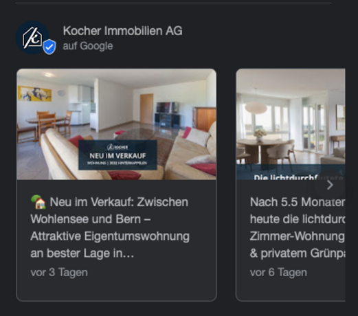 Screenshot von Kocher Immobilien Blogs